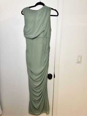 Abercrombie & Fitch | Dresses | Af Giselle Pleated Cutout Maxi Dress Green  Size M Tall | Poshmark